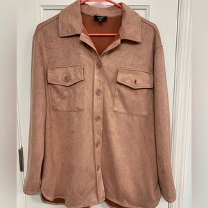 Jones New York Dusky Rose/Pink Lightweight Ultra Suede Shacket Size Medium